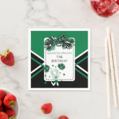 Serviette En Papier Pom-pom girl Vert, Noir, Blanc (En situation)