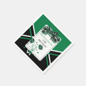 Serviette En Papier Pom-pom girl Vert, Noir, Blanc (Coin)