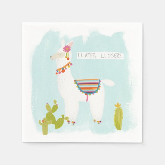 Serviette En Papier Pom Pom Llama Rama - Llater Llosers (Devant)