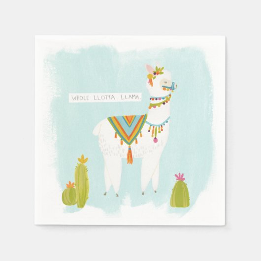 Serviette En Papier Pom Pom Llama Rama - Toute Lotta Llama (Devant)