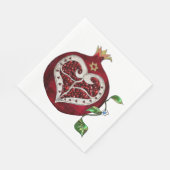 Serviette En Papier Pomegranate Heart Hanoukka Rosh Hashanah Napkins (Coin)