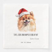 Serviette En Papier Pomeranian Custom Pet Christmas Wedding  Paper (Devant)