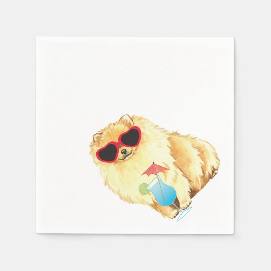 Serviette En Papier Pomeranian d'été (Devant)
