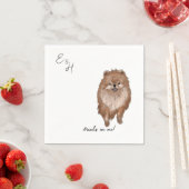 Serviette En Papier Poméranie aquarelle Mariage Cocktail Napkins (En situation)