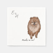 Serviette En Papier Poméranie aquarelle Mariage Cocktail Napkins (Devant)