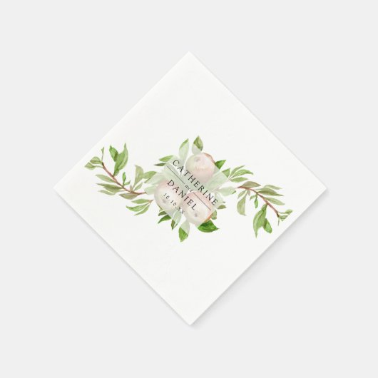 Serviette En Papier pomme aquarelle serviette mariage (Coin)