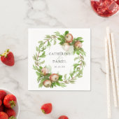 Serviette En Papier pomme aquarelle serviette mariage (En situation)