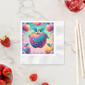 Serviette En Papier Pomme colorée (En situation)
