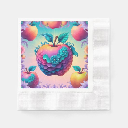 Serviette En Papier Pomme colorée (Devant)