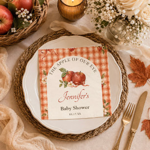 Serviette En Papier Pomme De Mes Yeux Baby Shower Gingham Automnal