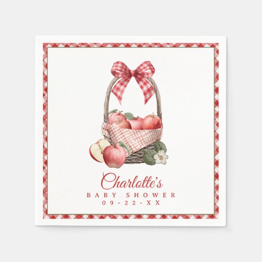 Serviette En Papier Pomme de nos Baby showers oculaires serviettes (Devant)