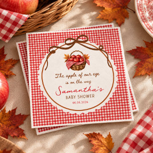 Serviette En Papier Pomme De Nos Yeux Bébé D'automne Shower à carreaux