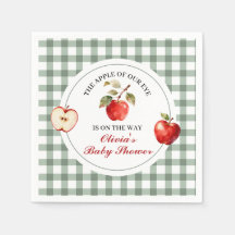 Pomme de nos yeux carreaux verts Baby Shower