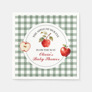 Serviette En Papier Pomme de nos yeux carreaux verts Baby Shower