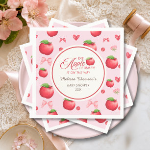 Serviette En Papier Pomme De Nos Yeux Rose Rouge Coquette Baby Shower