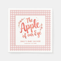 Pomme de notre oeil rose En vichy Baby shower