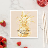 Serviette En Papier Pomme de Pêche Jaune Ananas Confetti (En situation)