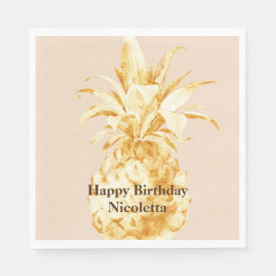 Serviette En Papier Pomme de Pêche Jaune Ananas Confetti