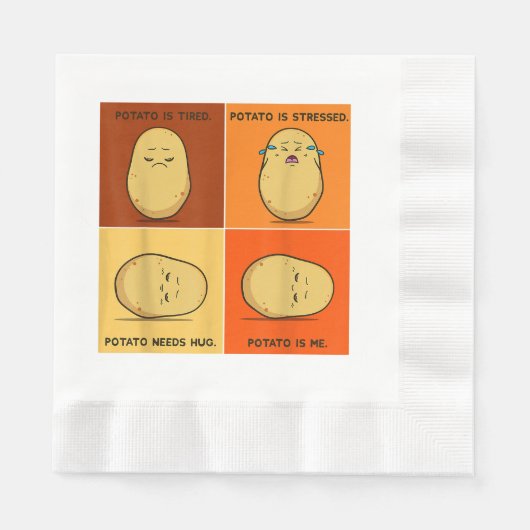 Serviette En Papier Pomme de terre Spud Racine Légumes Tater Vegan Lov (Devant)