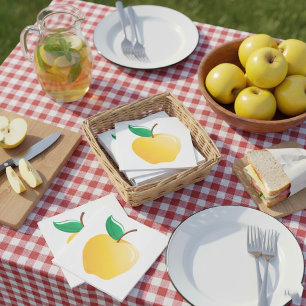 Serviette En Papier Pomme dorée Fruit jaune brillant
