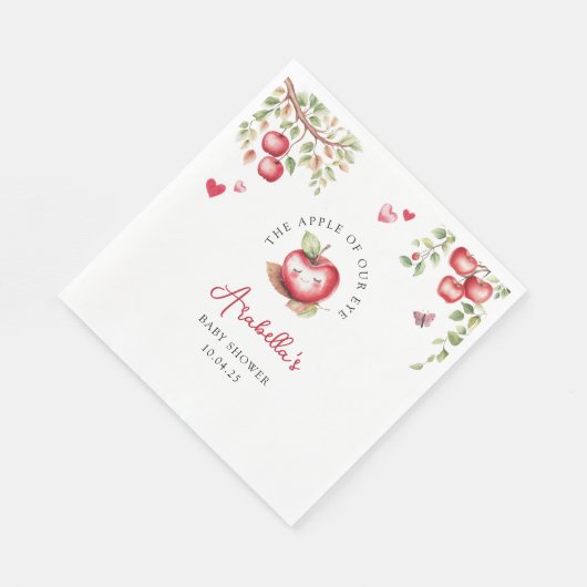 Serviette En Papier Pomme Douce De Notre Baby shower Oeil (Coin)