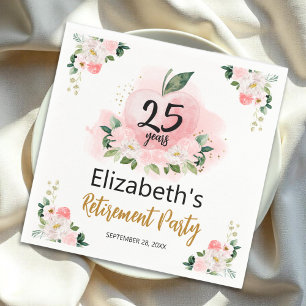 Serviette En Papier Pomme Floral Teacher Parti de retraite