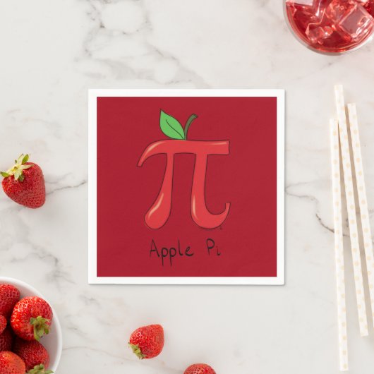 Serviette En Papier Pomme Pi Cute Math Pi Jour Partie Napkins (En situation)