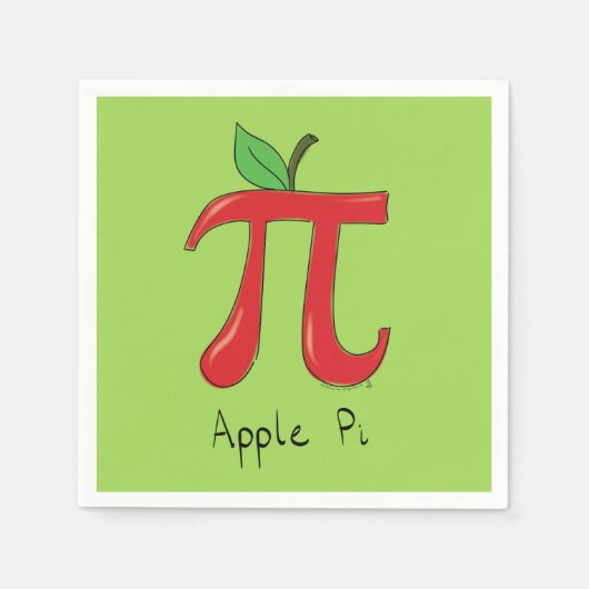 Serviette En Papier Pomme Pi Cute Math Pi Jour Partie Napkins (Devant)