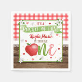 Serviette En Papier Pomme Premier Anniversaire Napkin - Bushel Fun (Devant)