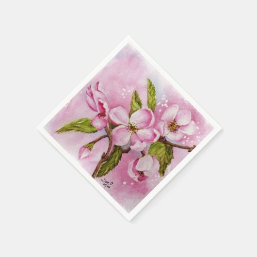 SERVIETTE EN PAPIER POMME ROSE BLOSSOMS PAPIER NAPKINS (Coin)