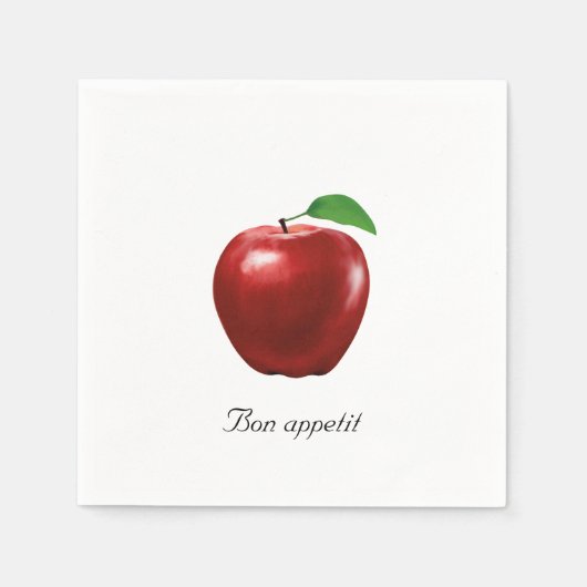 Serviette En Papier Pomme rouge fraîche personnalisée sur serviettes b (Devant)