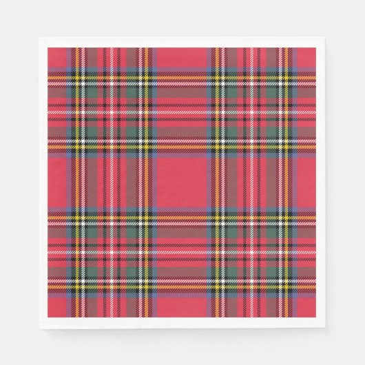 Serviette En Papier Pomme Rouge Papier Plaid (Devant)