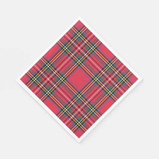 Serviette En Papier Pomme Rouge Papier Plaid (Coin)