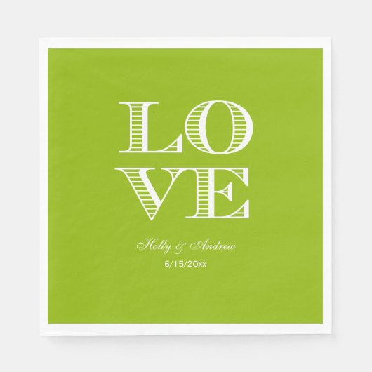 Serviette En Papier Pomme verte, blanc AMOUR Napkins (Devant)
