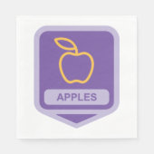 Serviette En Papier Pomme violette Badge Conception Fruit Lover (Devant)