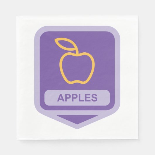 Serviette En Papier Pomme violette Badge Conception Fruit Lover (Devant)