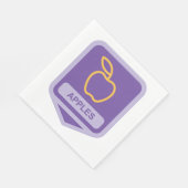 Serviette En Papier Pomme violette Badge Conception Fruit Lover (Coin)