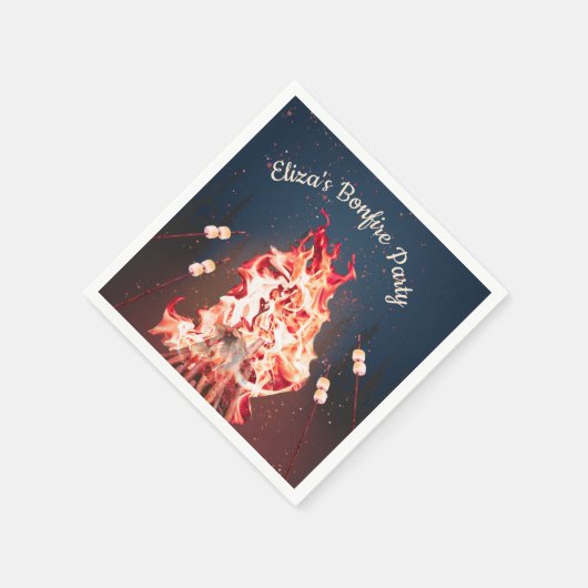 Serviette En Papier Pommes de feu rustiques et Marshmallows Papier Nap (Coin)