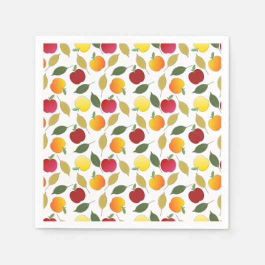 Serviette En Papier Pommes et Feuilles (Devant)