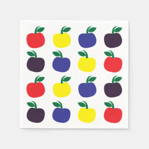 Serviette En Papier Pommes Fruits Colorés