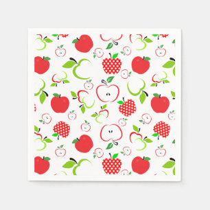 Serviette En Papier Pommes rouges et vertes