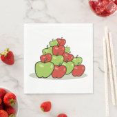 Serviette En Papier Pommes rouges et vertes (En situation)