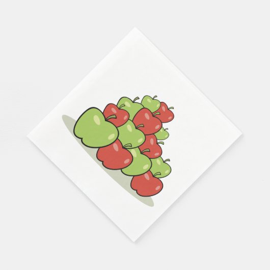 Serviette En Papier Pommes rouges et vertes (Coin)