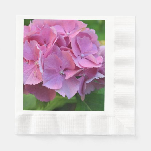 Serviette En Papier Pompée rose Hydrangea Hortensia Fleur (Devant)