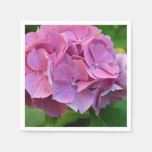 Serviette En Papier Pompée rose Hydrangea Hortensia Fleur (Devant)