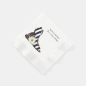 Serviette En Papier Pompes rayées noires et blanches avec marguerite (Coin)