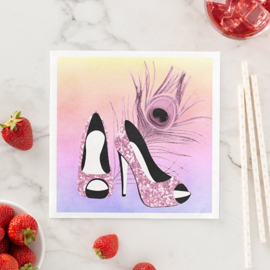 Serviette En Papier Pompes rose étincelante fantaisie (En situation)