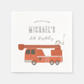Serviette En Papier Pompier Anniversaire Papier Napkin (Devant)
