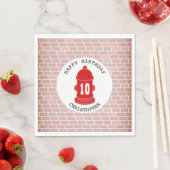 Serviette En Papier Pompier + Briques Pompier Fête d'anniversaire (En situation)