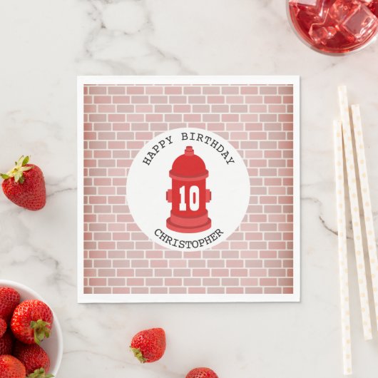 Serviette En Papier Pompier + Briques Pompier Fête d'anniversaire (En situation)